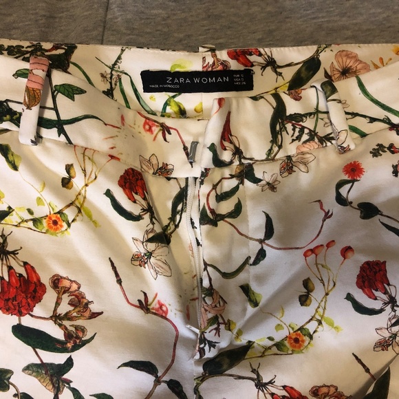 Zara flower pants size S - Picture 3 of 4